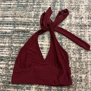 Maroon Halter Crop Top
